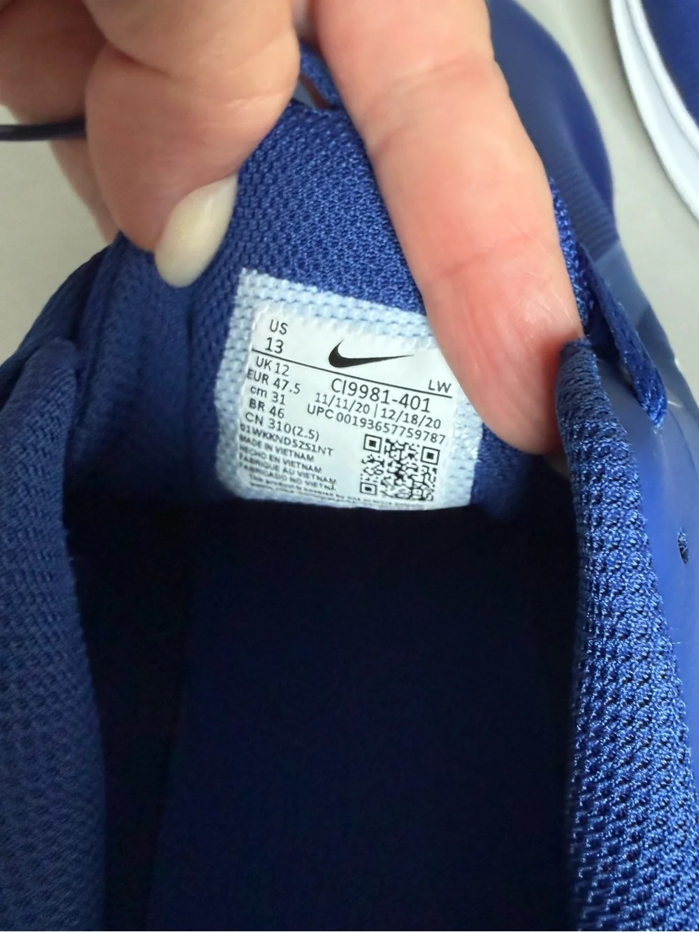 Nike Blue Mesh Running Shoes with White Swoosh